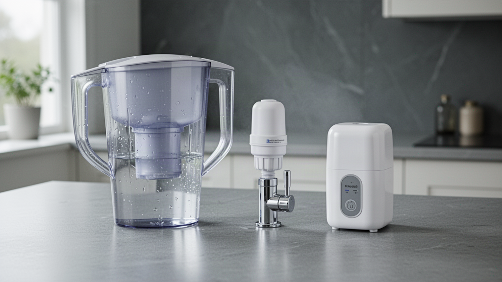 Carafe filtrante, filtre robinet et fontaine